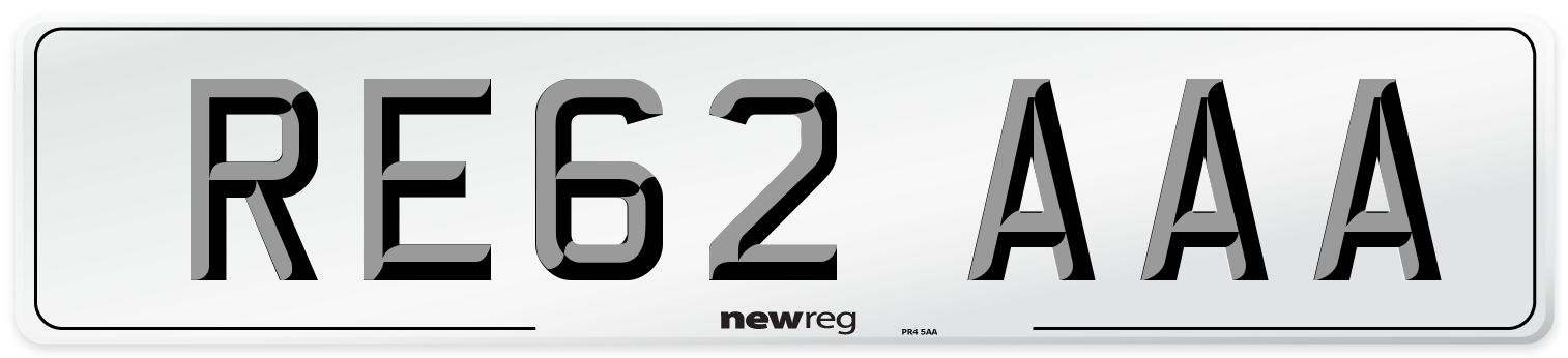 RE62 AAA Number Plate from New Reg